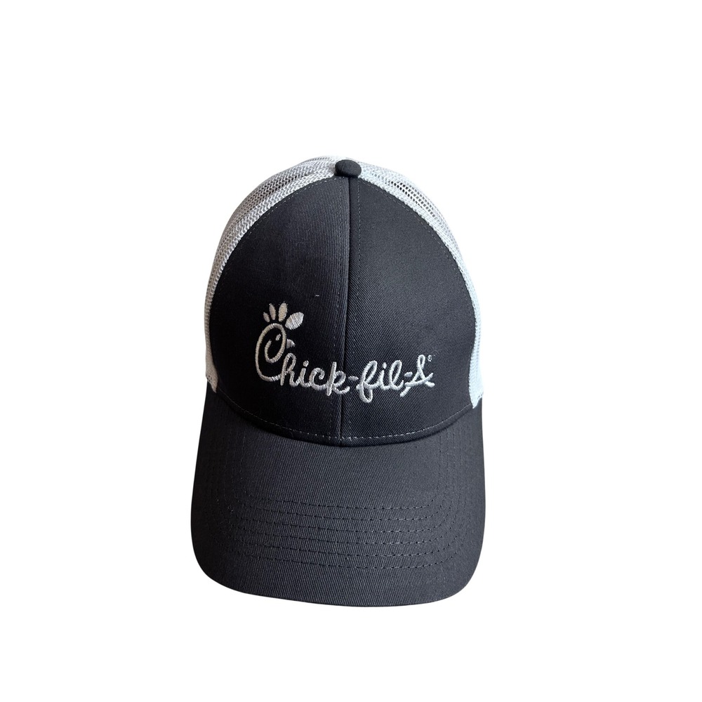 Chick-fil-A Trucker Hat OSFM Grey White Embroidered Mesh Snapback Cap Mens